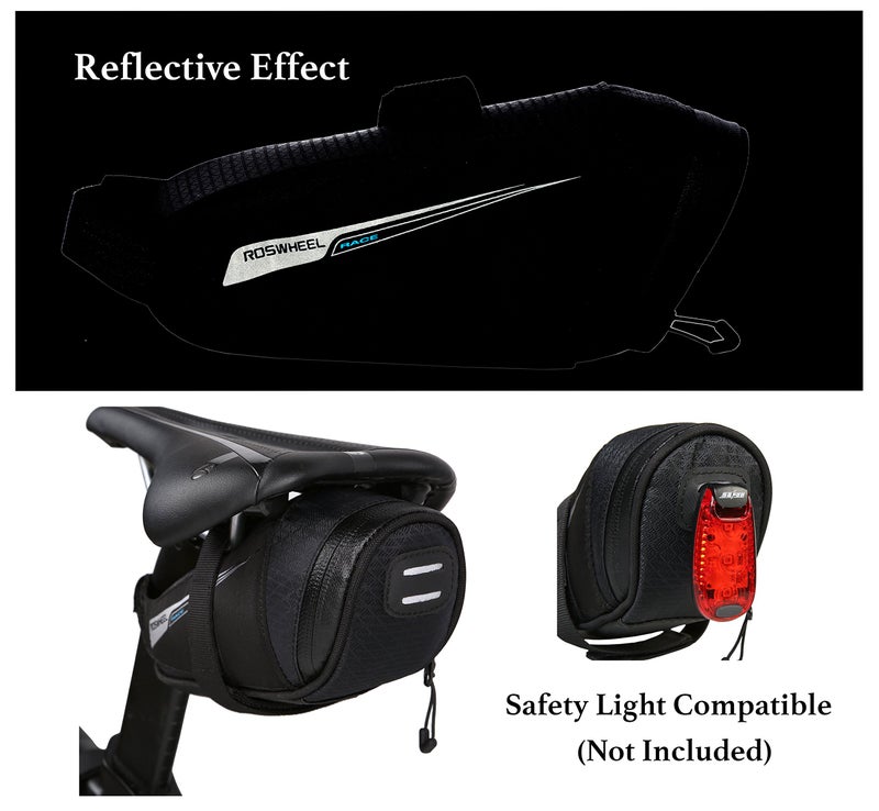 Roswheel Race Series 131432 Ultralight Bike Saddle Bag Bicycle Under Seat Pouch Cycling Wedge Pack for Road Bike, 0.6 Liter Capacity - Image 5